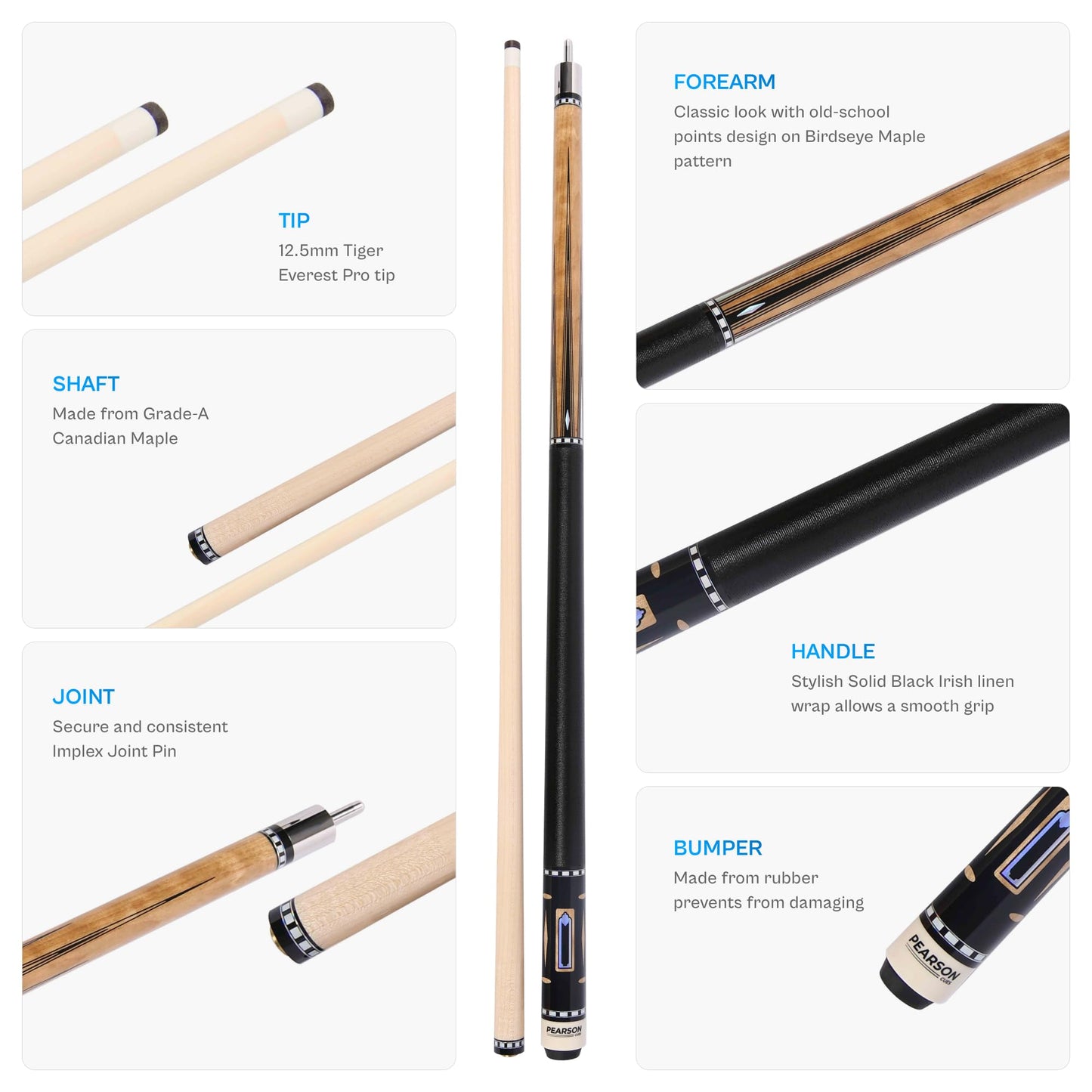 PEARSON Prestige 58" Maple Pool Cue