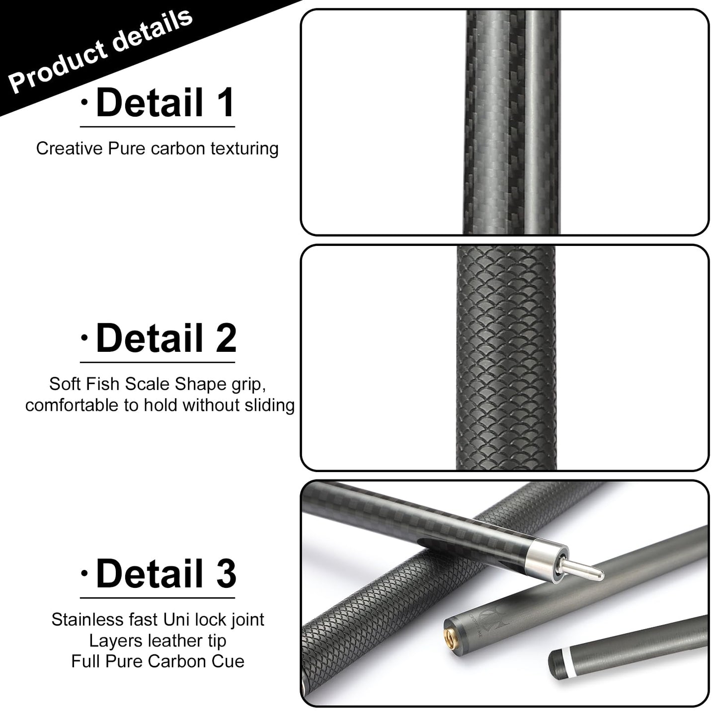 CROWN ME Carbon Fiber Pool Cue 20oz