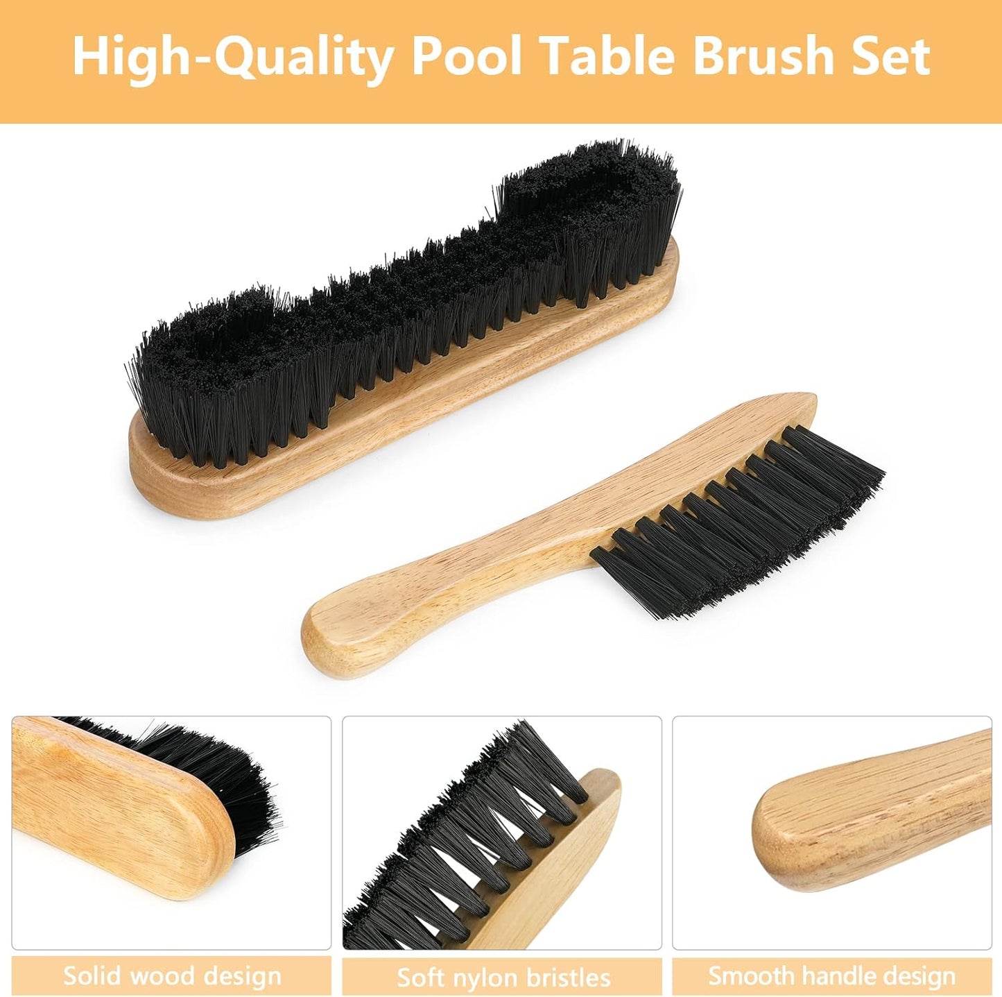 Pool Table & Rail Brush 5-Piece Set