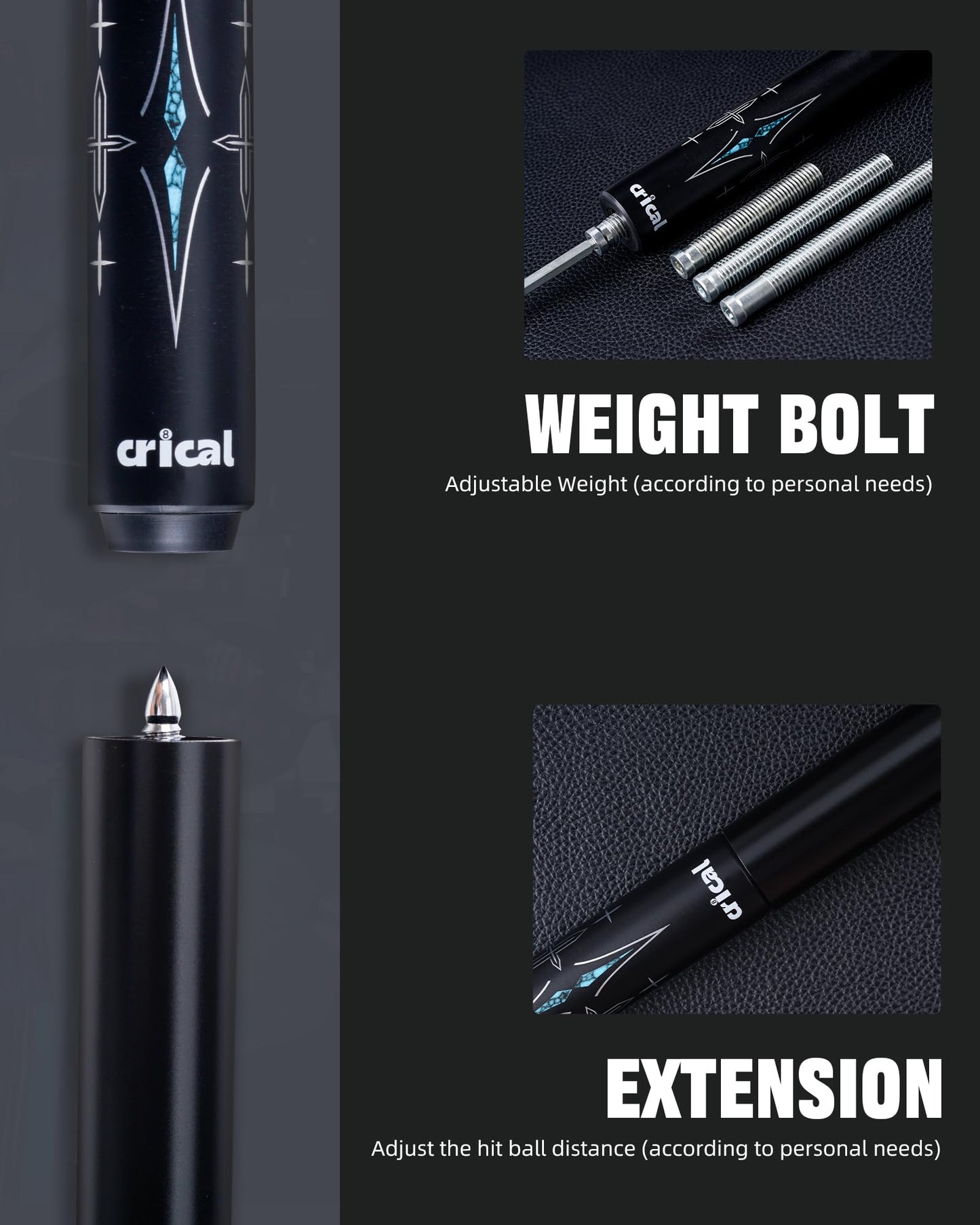 CRICAL 58" Carbon Fiber Pool Cue