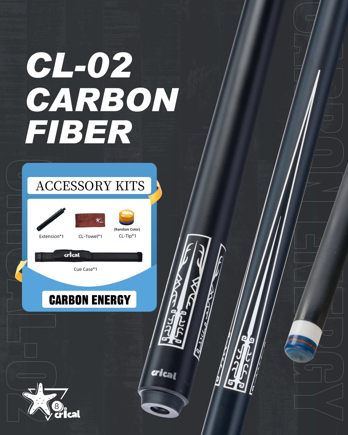 CRICAL 58" Carbon Fiber Pool Cue