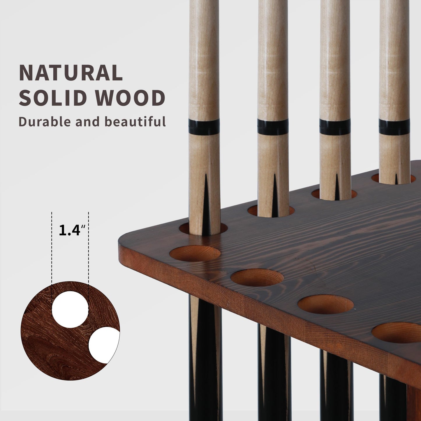 Rotating 15-Stick Pool Cue Rack