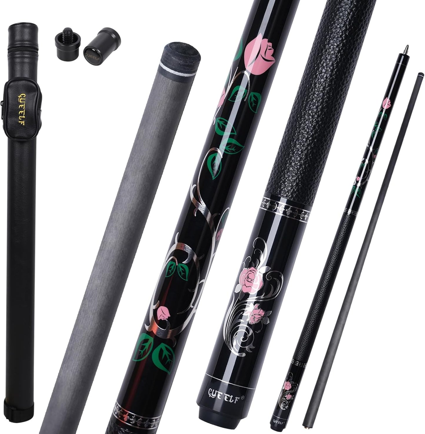 58" Carbon Fiber Pool Cue – Pink, Low Deflection