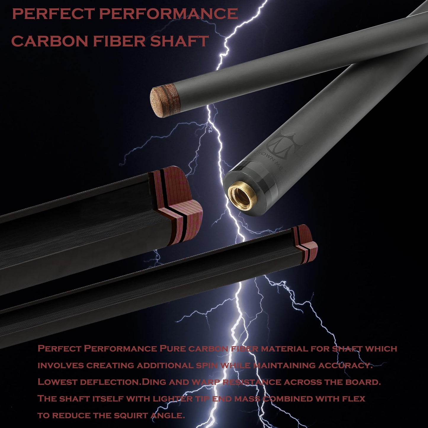 CROWN ME Carbon Fiber Pool Cue