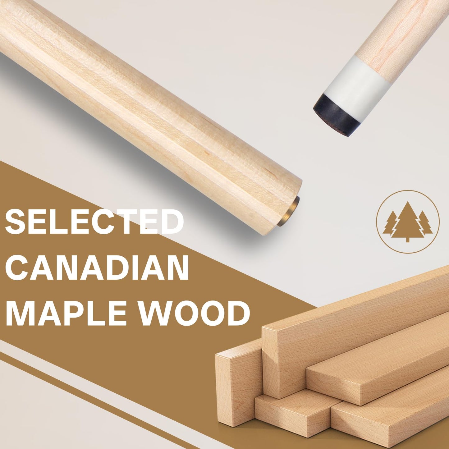 4-Pack 58" Maple Pool Cue Sticks – 18-21oz