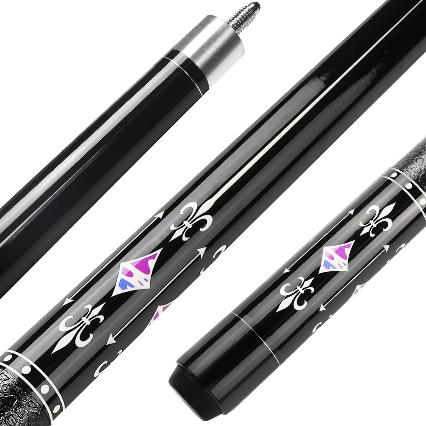 58" Maple Pool Cue Stick – Leather Grip, 18-21oz