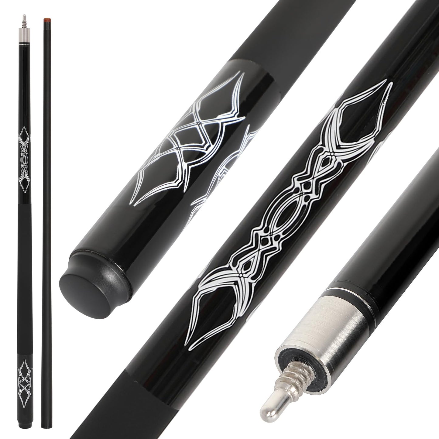 58" Fiberglass Graphite Pool Cue Sticks – 18-21oz