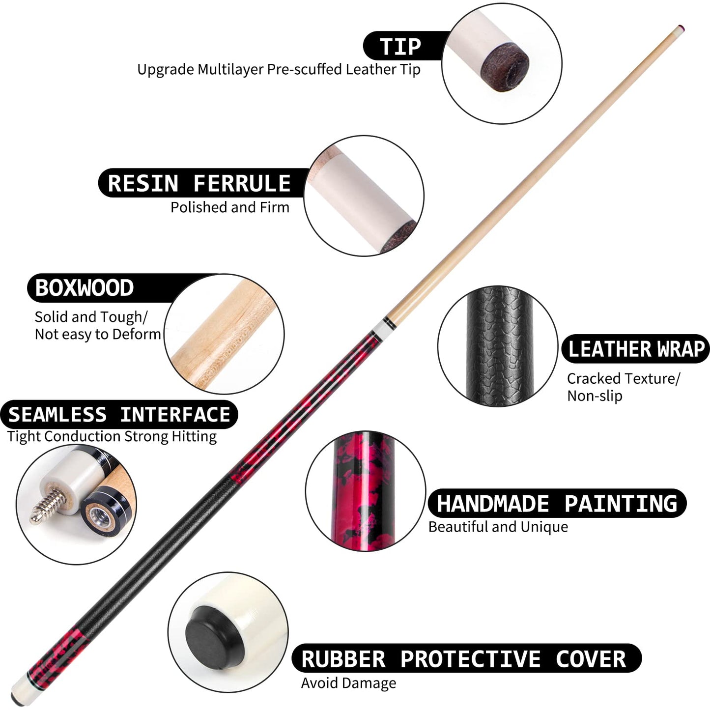 LOTKEY 4-Piece Pool Cue Set