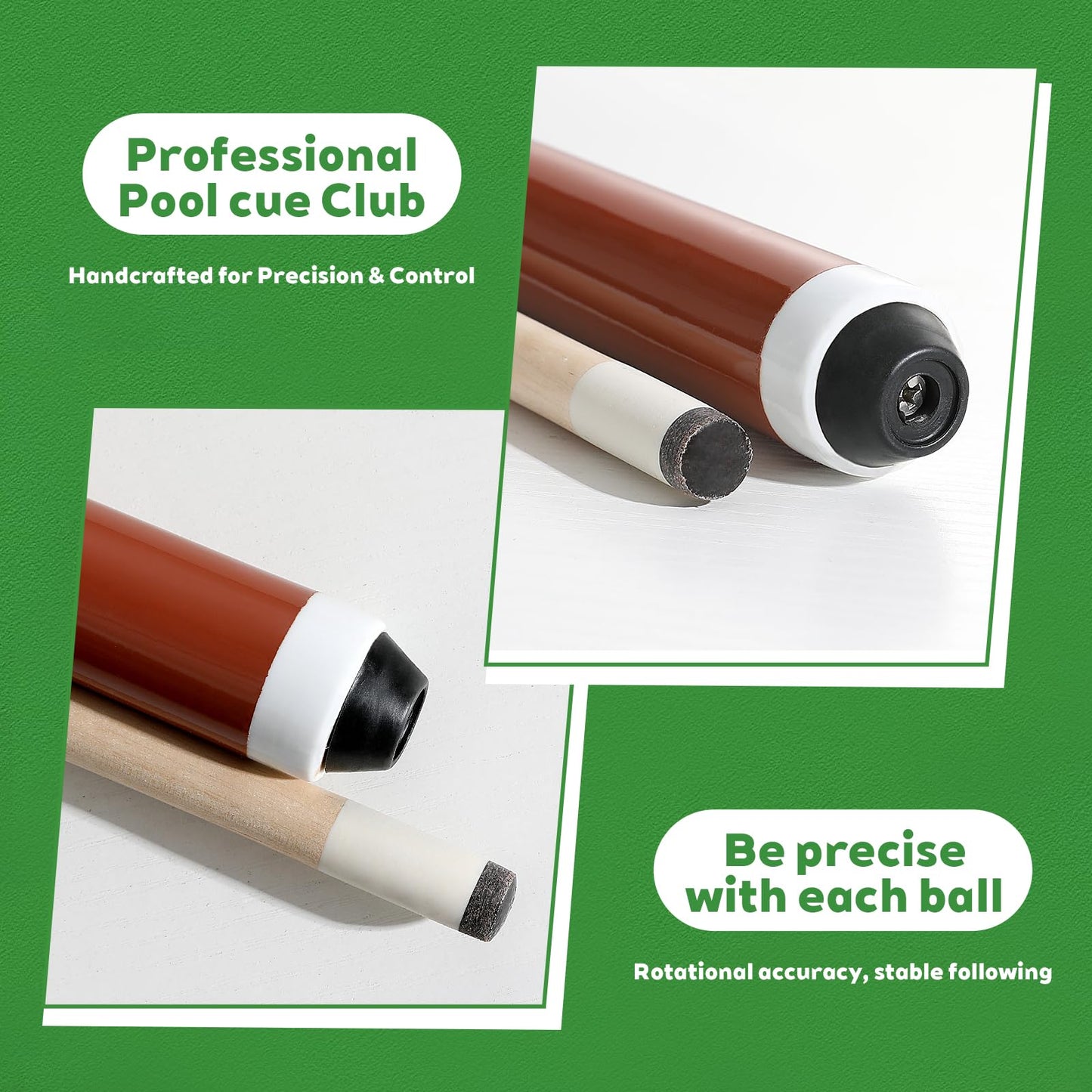 58" 2-Piece Coffee Pool Cue 20oz
