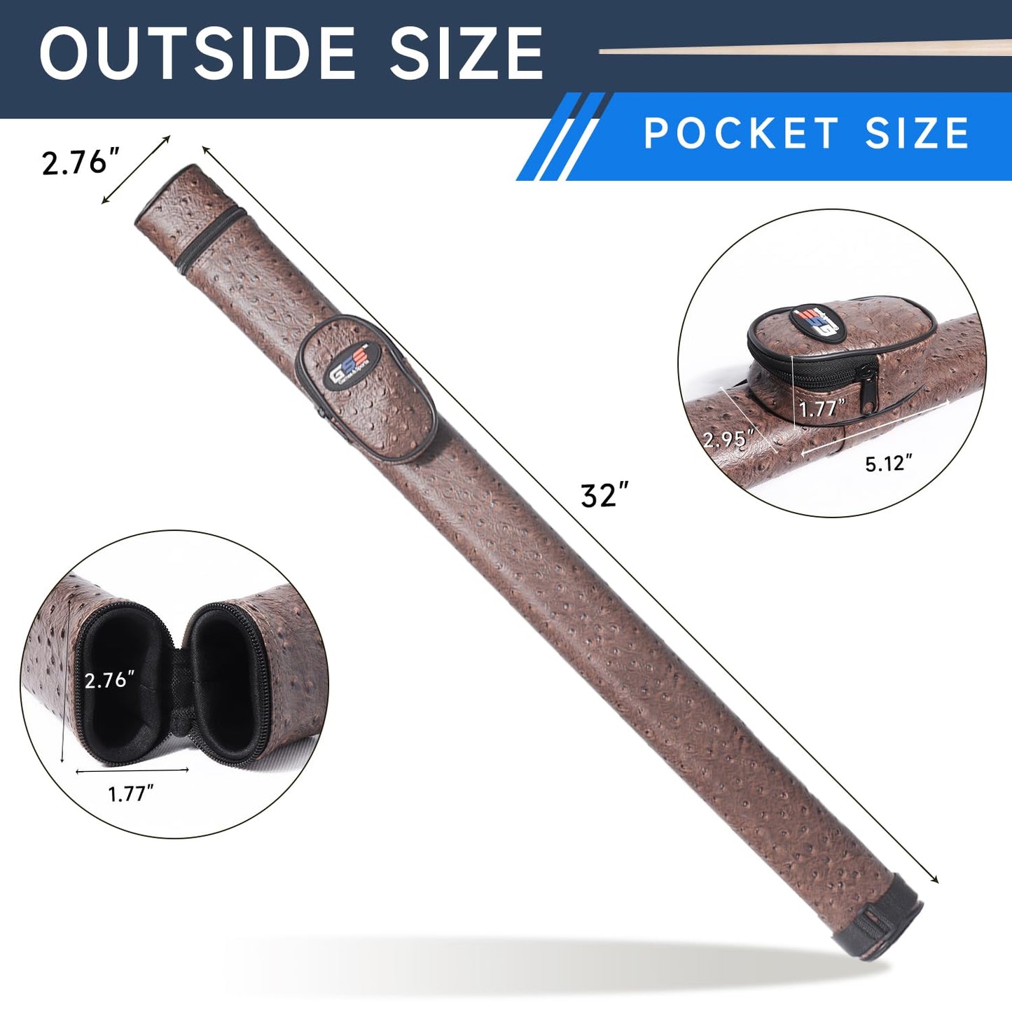 GSE Deluxe Hard Billiard Cue Case – 1x1