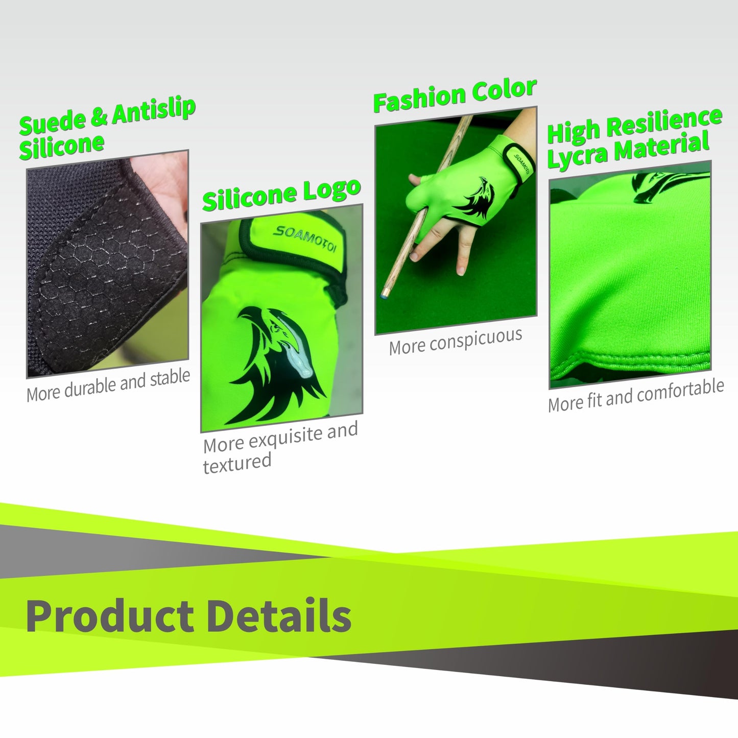 Left Hand 3-Finger Pool Glove