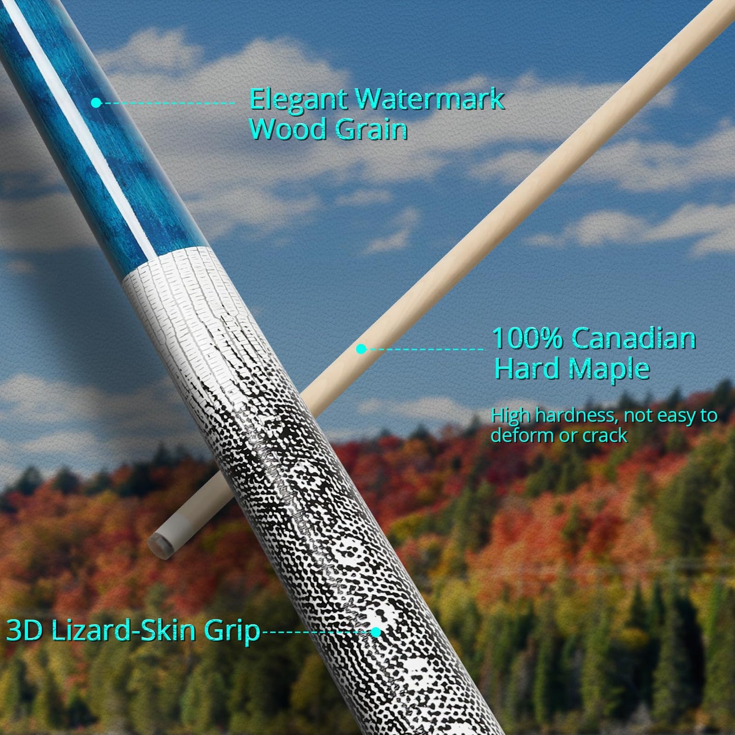 Kmise 58" Low-Deflection Pool Cue