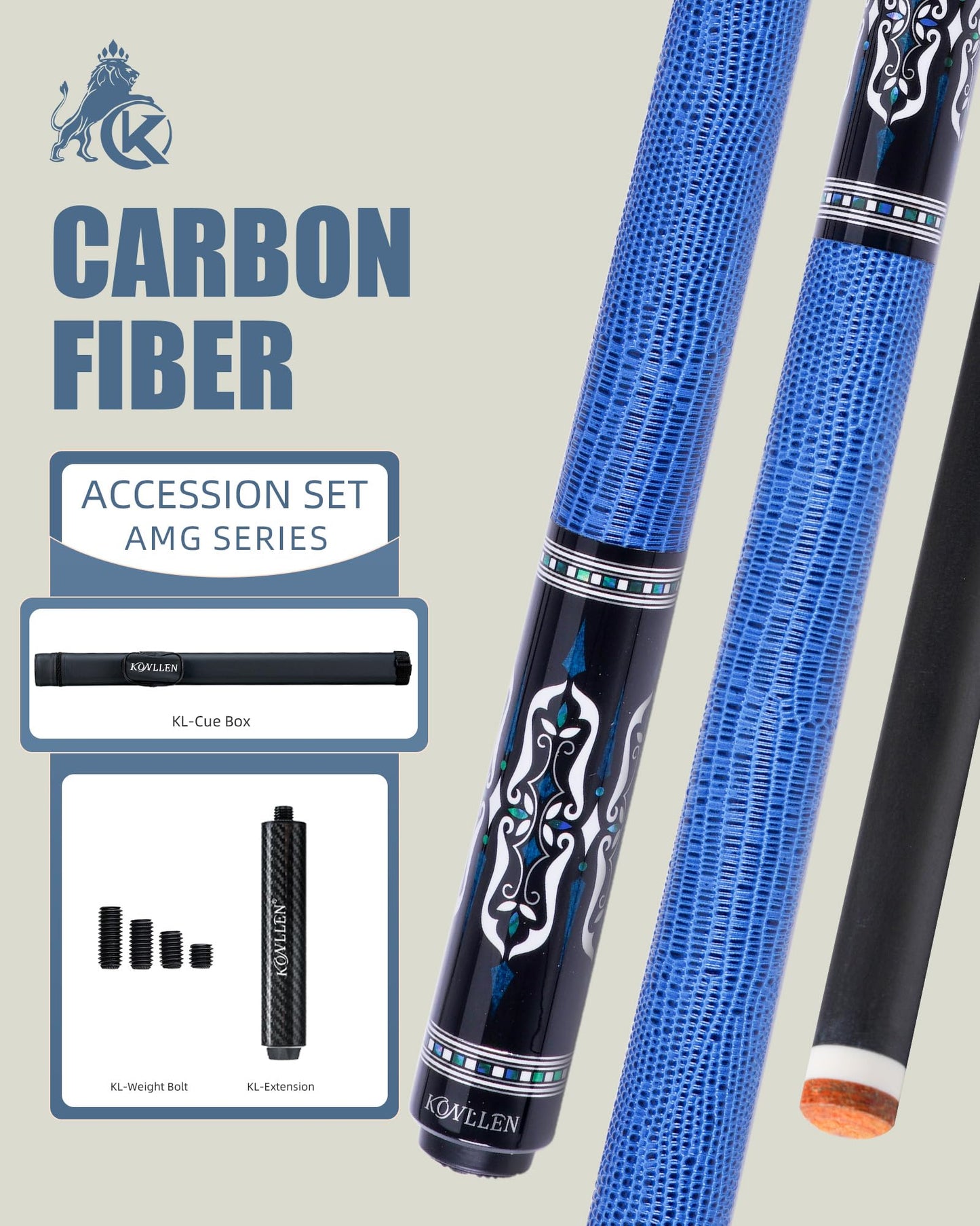 KONLLEN 58" Carbon Fiber Pool Cue