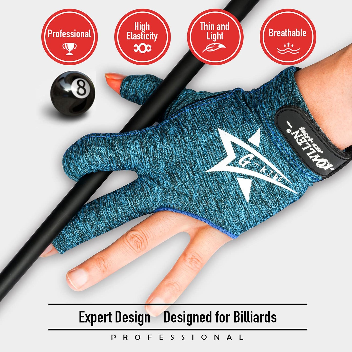 KONLLEN Adjustable Billiard Gloves