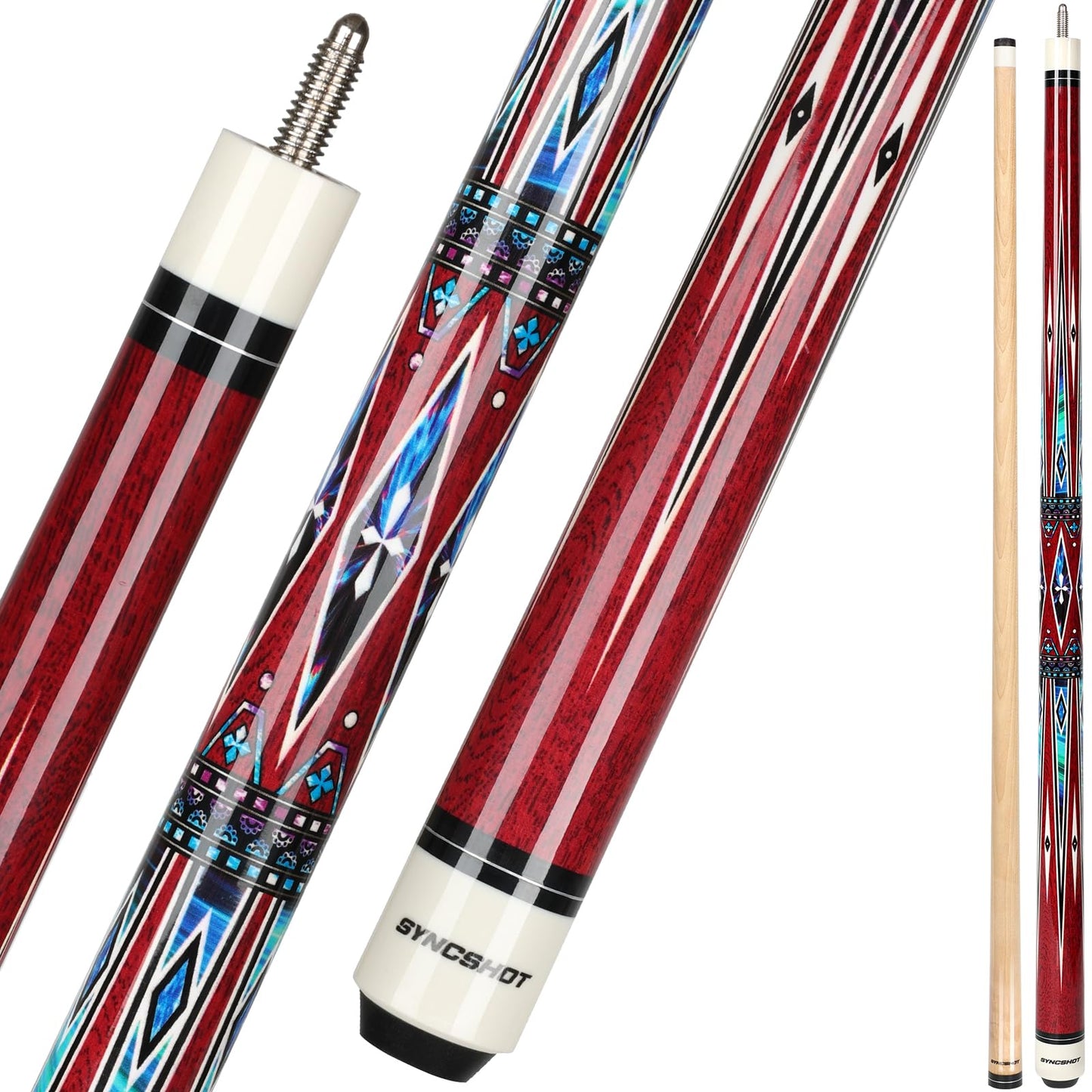 5-Pack 58" Maple Pool Cues – 18-21oz