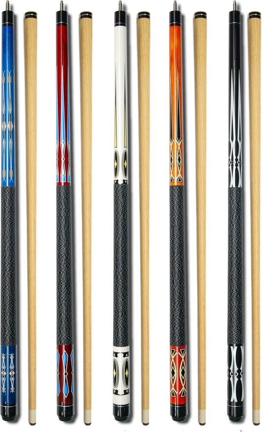 Set of 5 Pool Cues 58" – GJ-1 to GJ-5