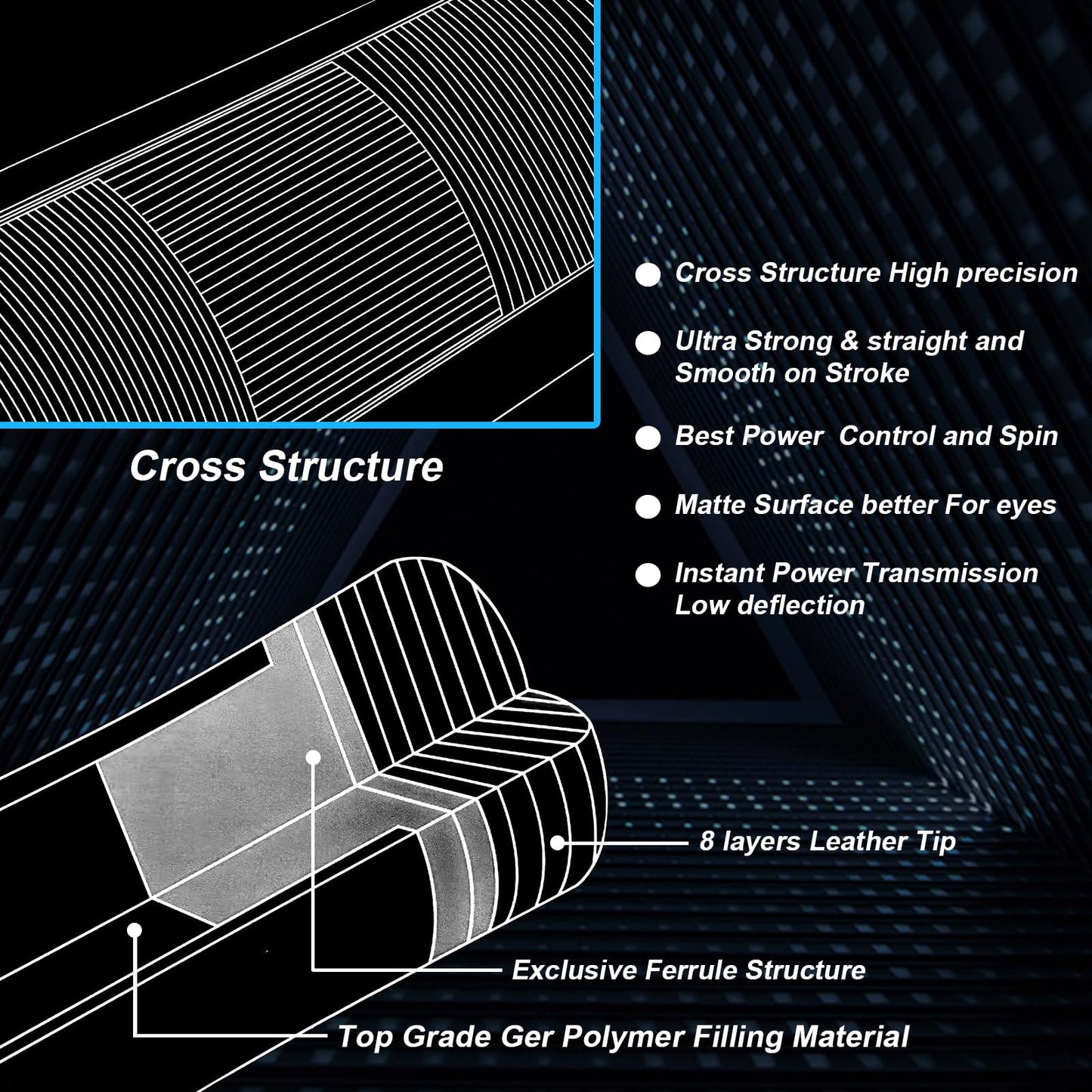 CROWN ME Carbon Fiber Pool Cue 20oz