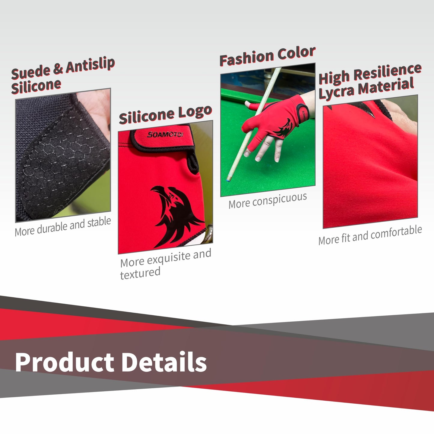 Left Hand 3-Finger Pool Glove