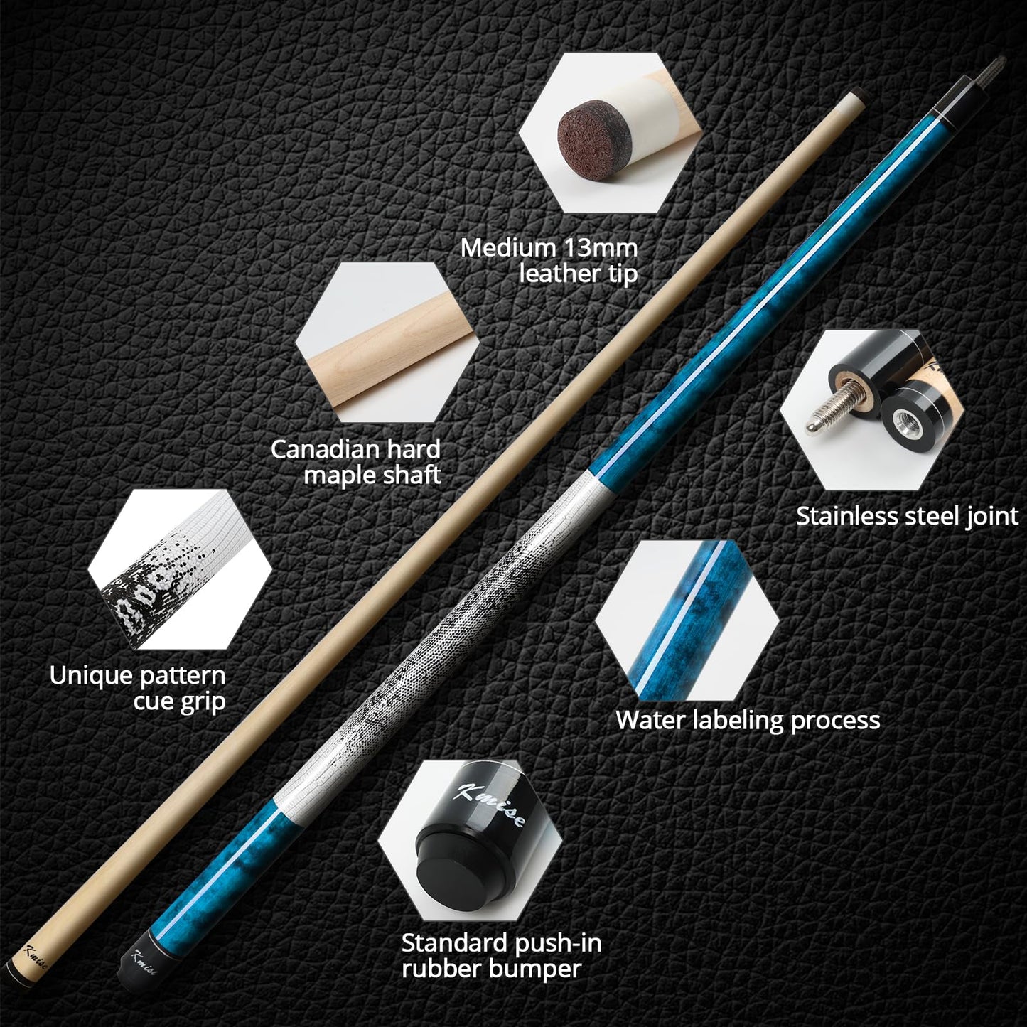 Kmise 58" Low-Deflection Pool Cue