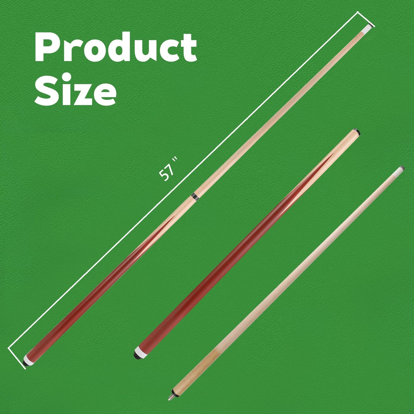 58" 2-Piece Coffee Pool Cue 20oz