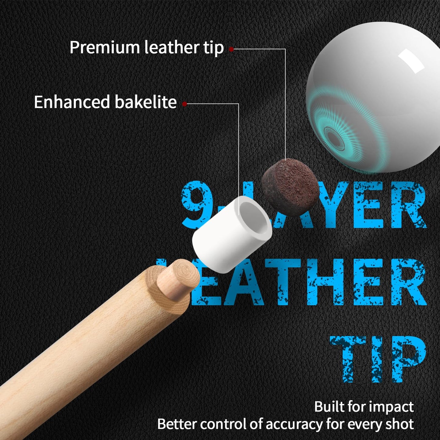 Kmise 58" Low-Deflection Pool Cue