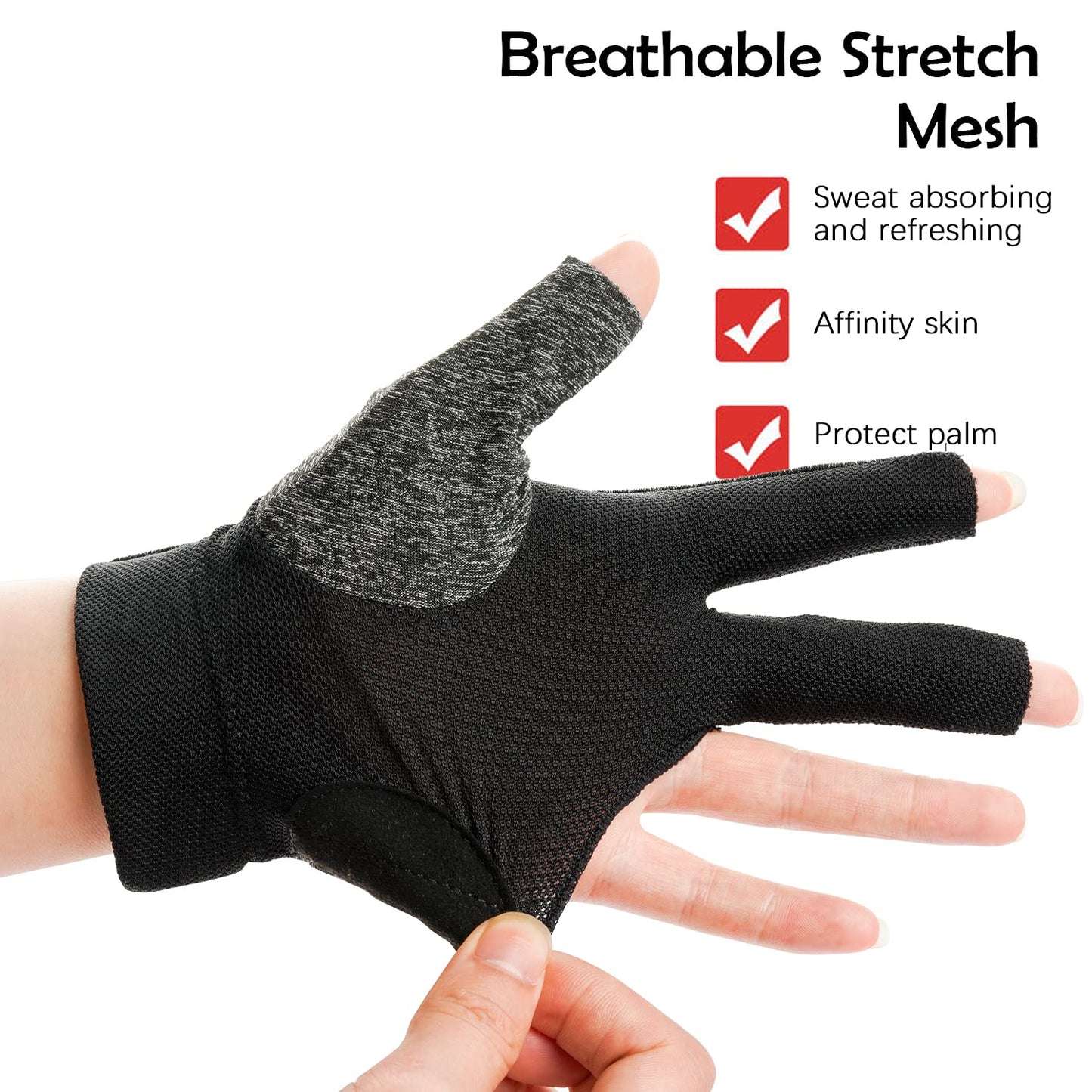 KONLLEN Adjustable Billiard Gloves