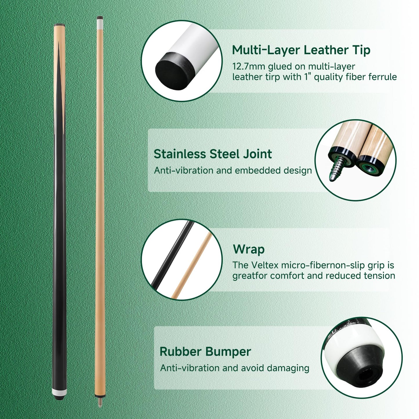 Pool Cue Sticks Set