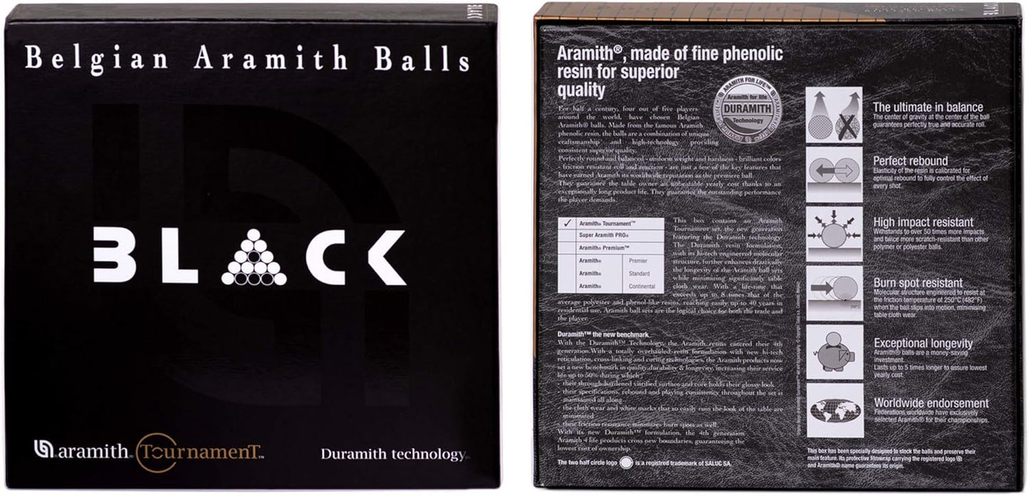 Aramith Tournament Black TV Billiard Pool Ball Set 2 1/4"…