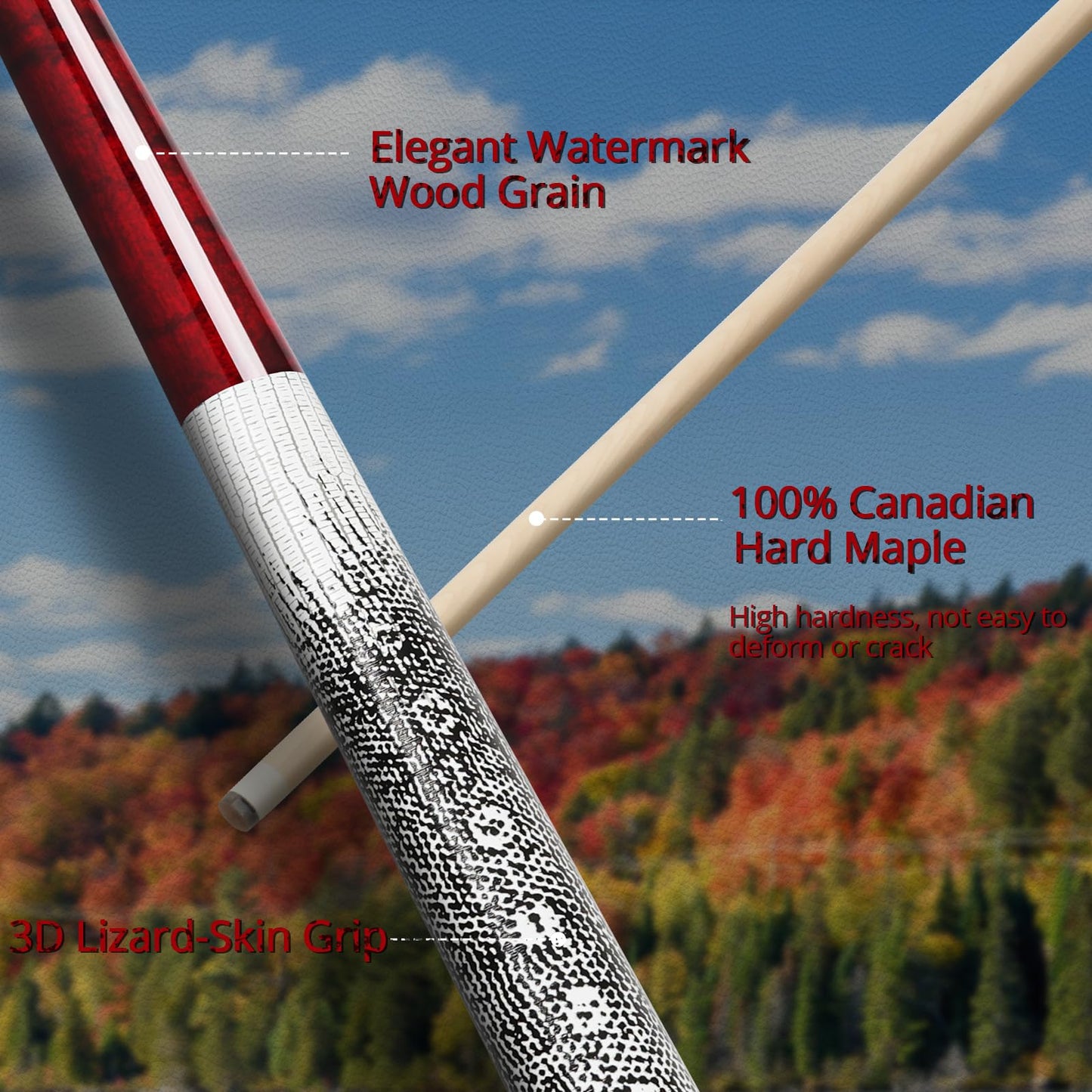 Kmise 58" Low-Deflection Pool Cue