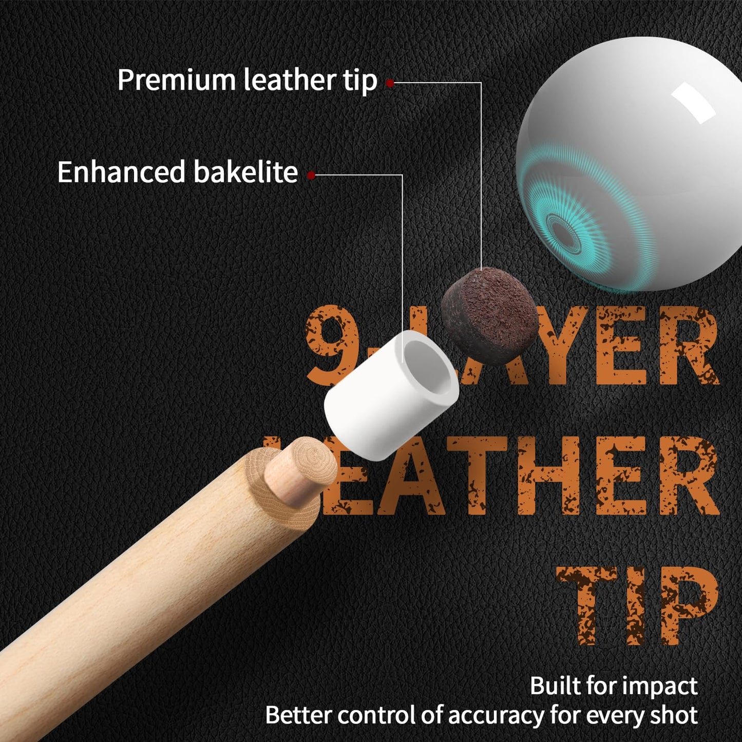 Kmise 58" Low-Deflection Pool Cue