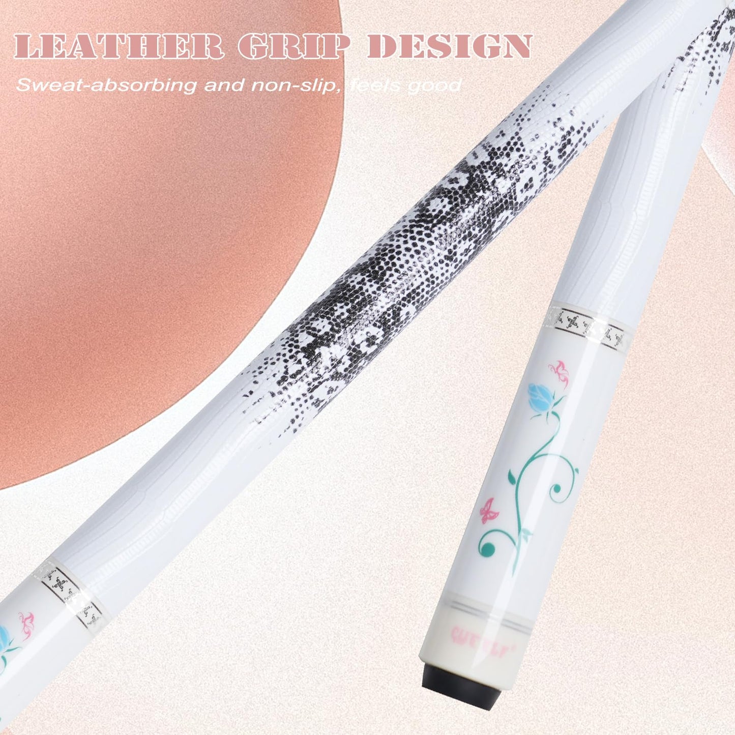 58" Carbon Fiber Pool Cue – Pink, Low Deflection