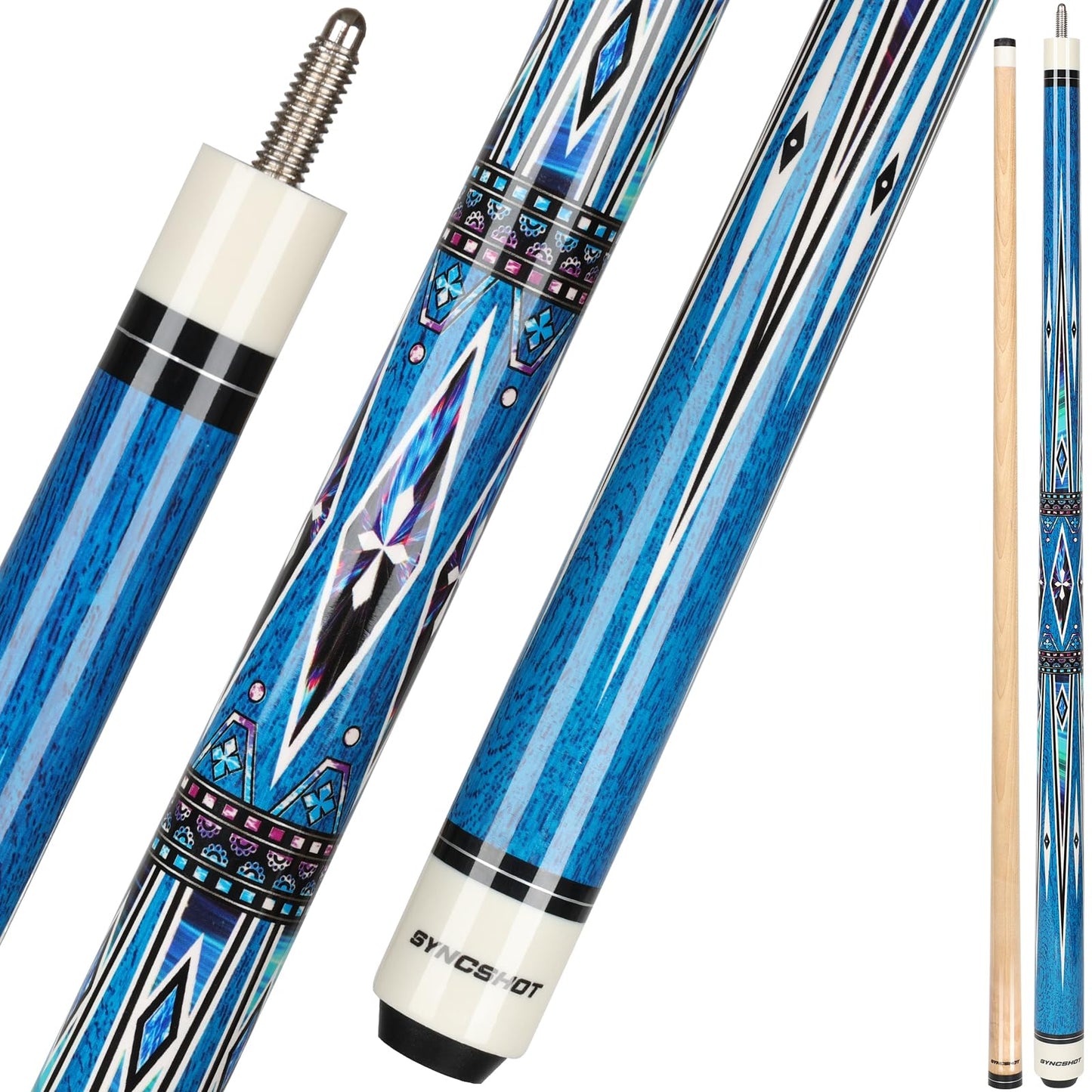 5-Pack 58" Maple Pool Cues – 18-21oz