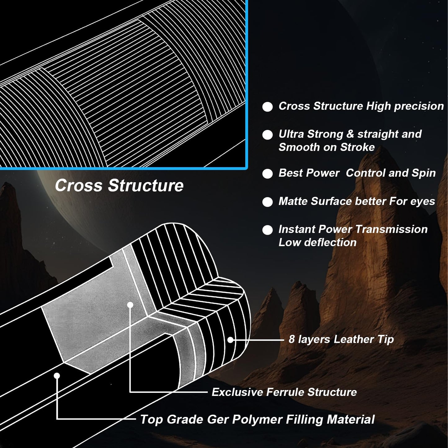 CROWN ME Carbon Fiber Pool Cue