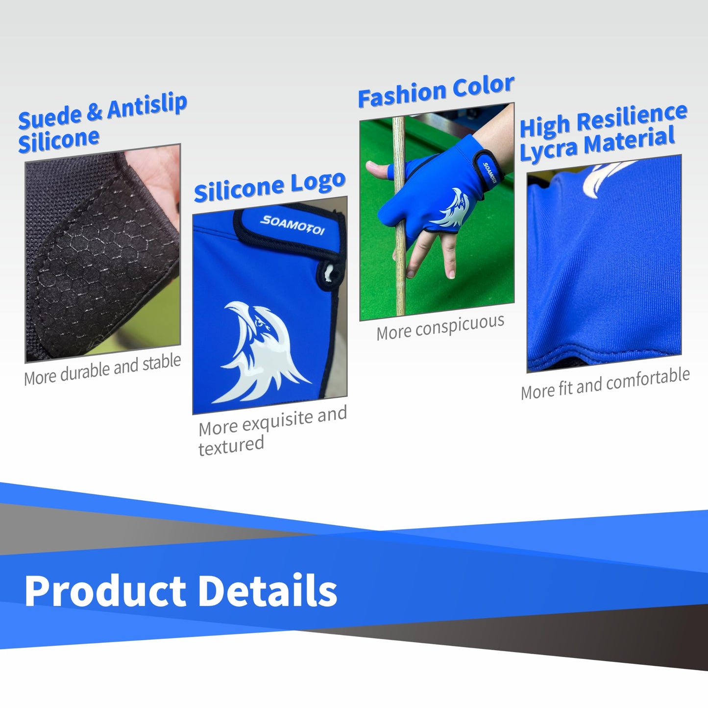 Left Hand 3-Finger Pool Glove