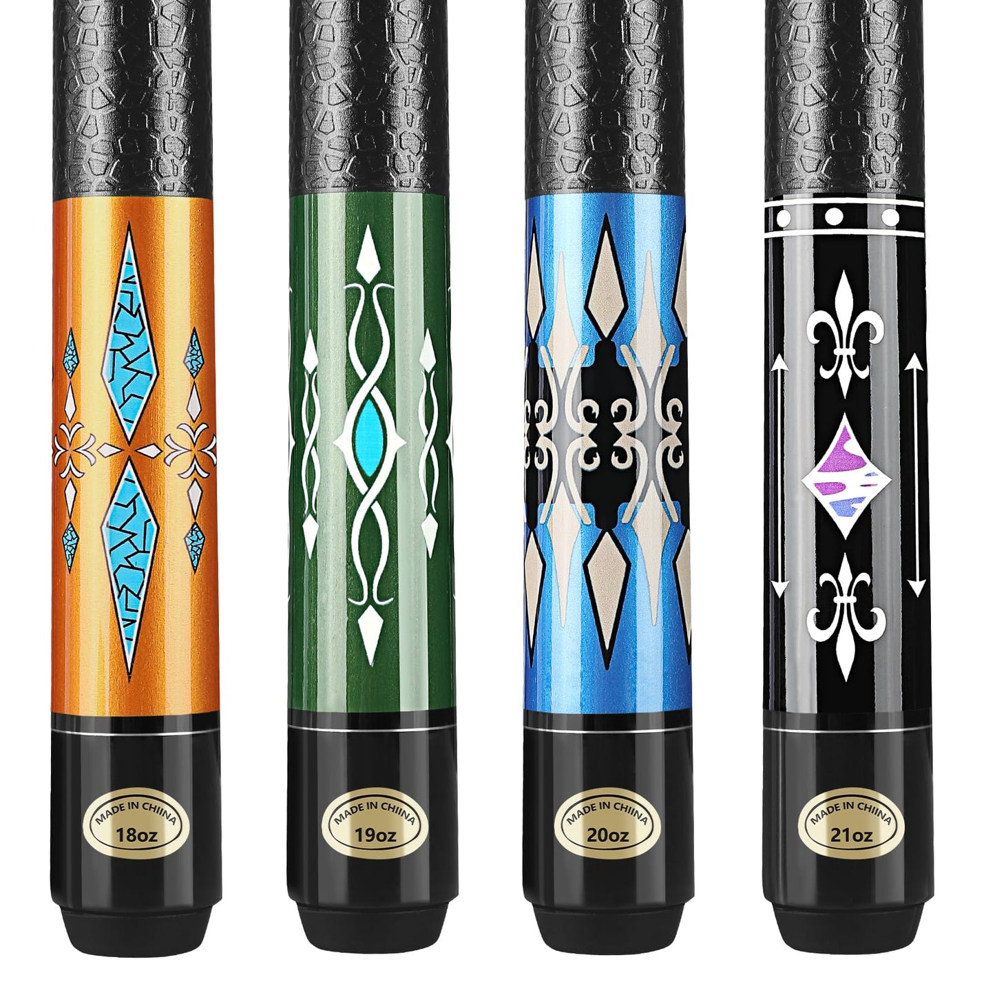 58" Maple Pool Cue Stick – Leather Grip, 18-21oz