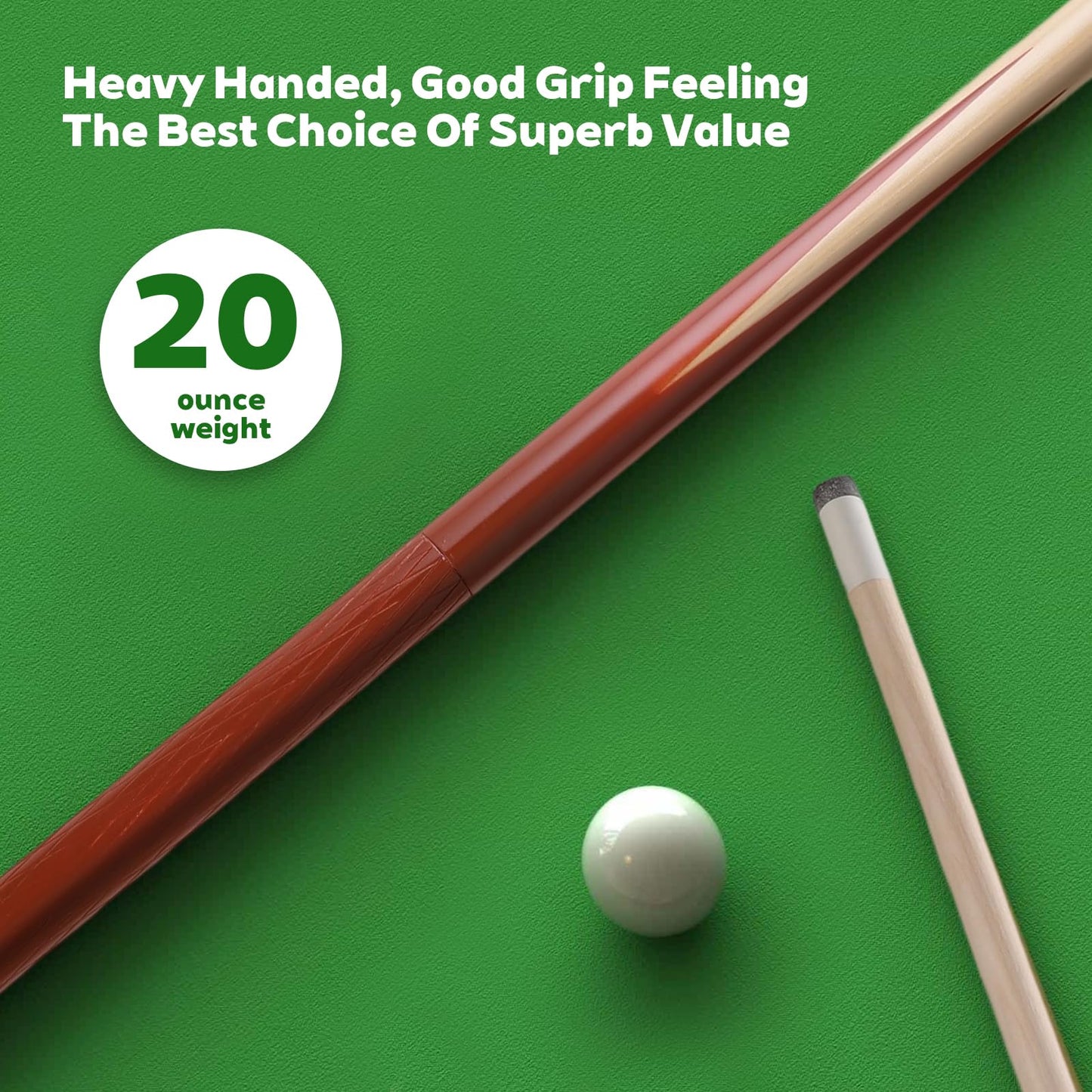 58" 2-Piece Coffee Pool Cue 20oz