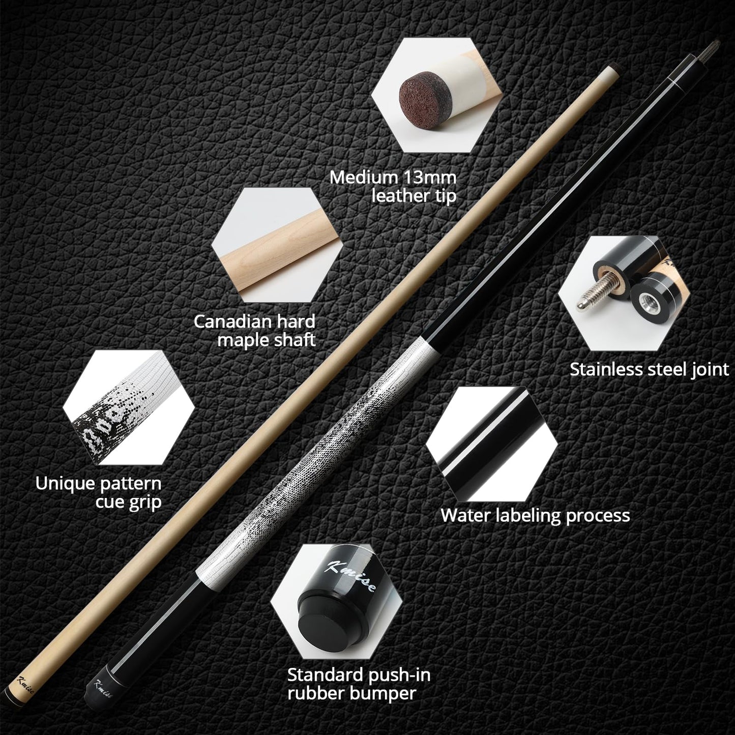 Kmise 58" Low-Deflection Pool Cue