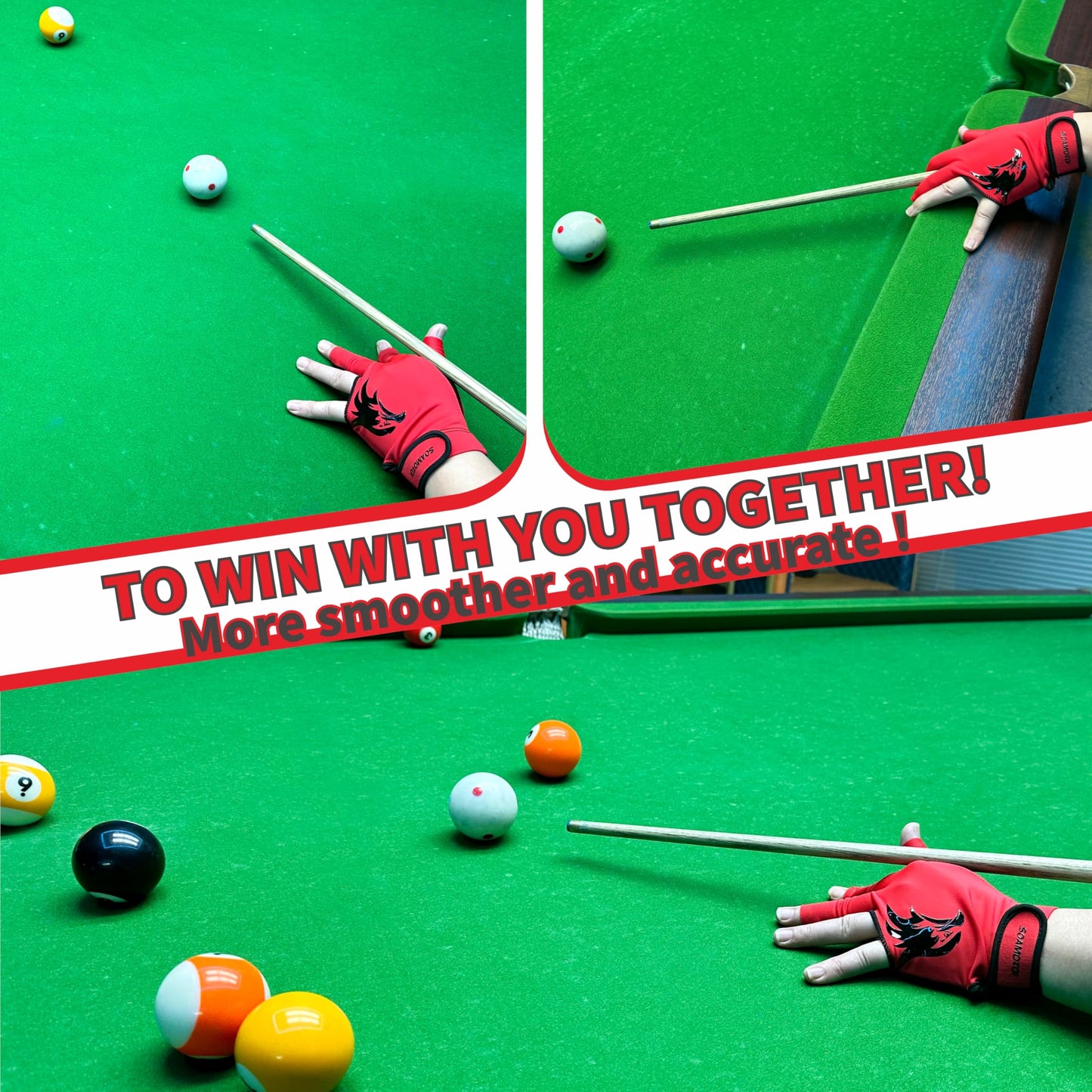 Left Hand 3-Finger Pool Glove